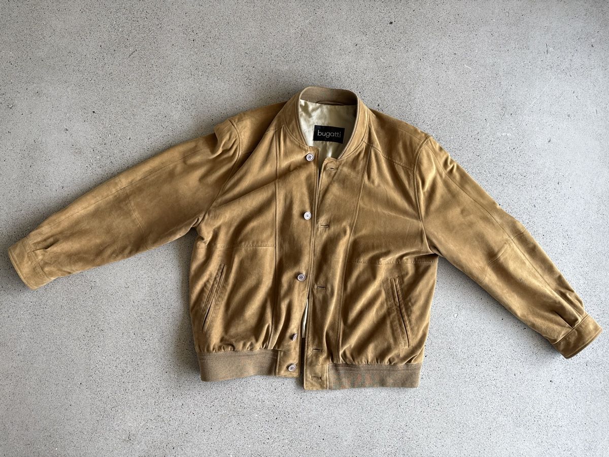 Bugatti Giacche: Lederblouson Bugatti, Ziegenvelour, Gr. 54-56 – Usato da Richterswil venduto da Solemare47Nicole