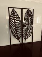 2er Set Wanddeko Metall Blätter Palmen Style Deko schwarz ne