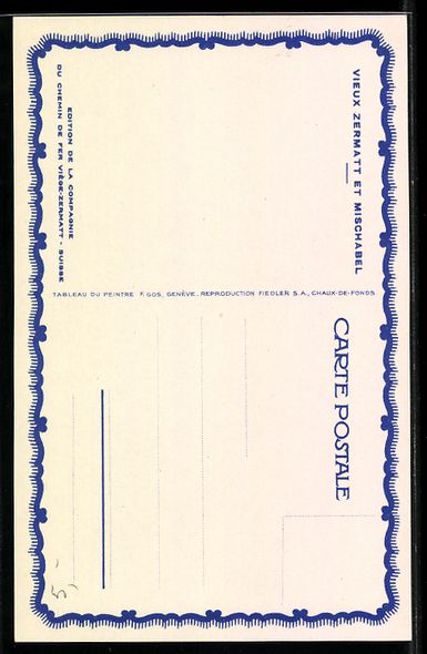 Cartoline postali: Zermatt, Vieux Zermatt et Mischabel – Usato da Berlin venduto da bartko-reher 1