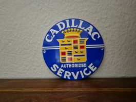 Emailschild Cadillac Service Werkstatt Garage Emaille Schild