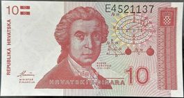 Kroatien 10 Dinar Banknote, Jahr 1991, Top Zustand!