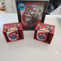 Nintendo Mario Geschenk-Set – 2 Tassen + 3D Poster Neu & OVP