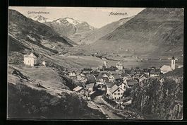 Andermatt, Ortsansicht mit Gotthardstras