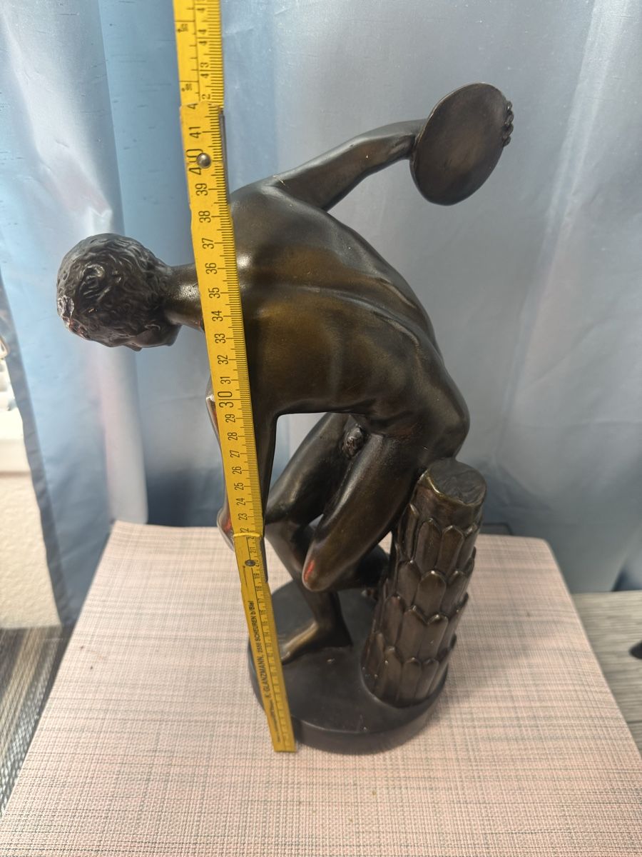 Sculture & Statue: Diskuswerfer / Athletenfigur, bronziert, ca. 40 cm – Usato da Grenchen venduto da swiss.antiques 9