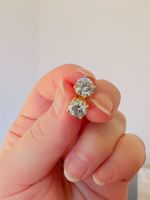 2CT YELLOW Gold color blue Moissanite earrings certificate