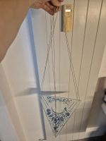 Hängedeko Glas Dreieck Windlicht blau weiss Dekoartikel