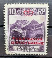 BRIEFMARKE LICHTENSTEIN 10 RP. REGIERUNGS DIENSTSACHE 1932