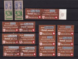 CH Briefmarken Lot "Kehrdruck, Zusammenhänge"