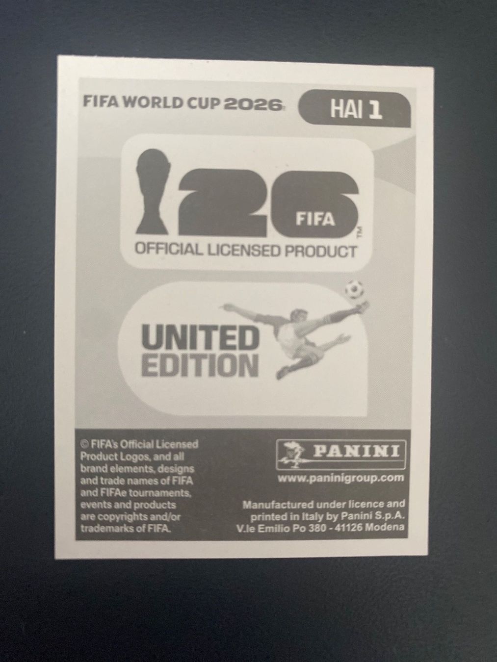 Panini Carte collezionabili: Panini FIFA World Cup Sticker HAI 1 – Usato da Glattbrugg venduto da riseca 1