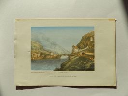 St. Maurice Valais getönte Lithographie
