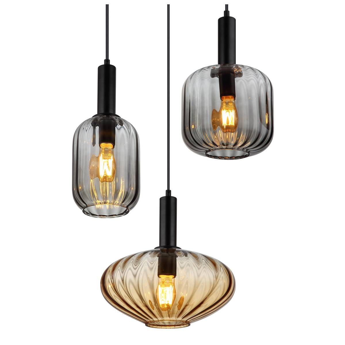 Lampadari & plafoniere: Pendelleuchte, Glas, Rauchfarbe, 55 cm Ø – Nuovo (secondo la descrizione) da Kreuzlingen venduto da Smart-Light 7