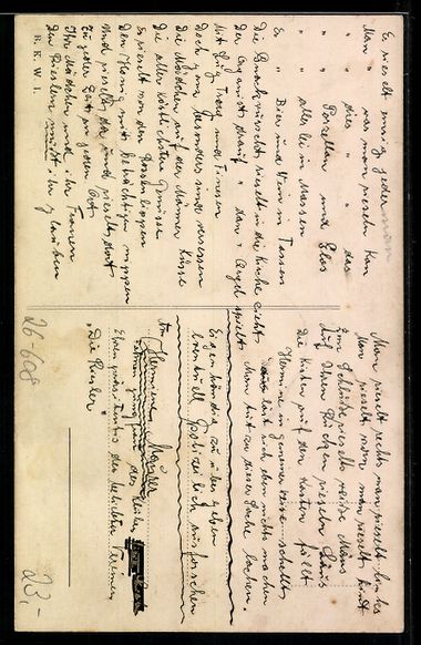 Cartes postales: Handgemalt: Schwerbepackter Mann mit Ins – D'occasion à Berlin par bartko-reher 1