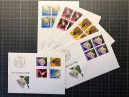 5 FDC Pro Juventute Tiere am und im Wasser 1998 ET