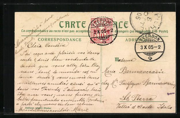 Cartoline postali: AK Yverdon, Les Casernes, 1905 – Usato da Berlin venduto da bartko-reher 1