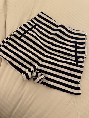 ZARA Striped Shorts – Navy Blue – Size M (Fits S)