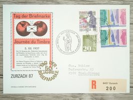 TR07 Enveloppe + Timbre Suisse 1987