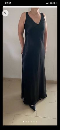 Vince Seiden-Maxikleid Schwarz Gr. S (tragbar bis 38)