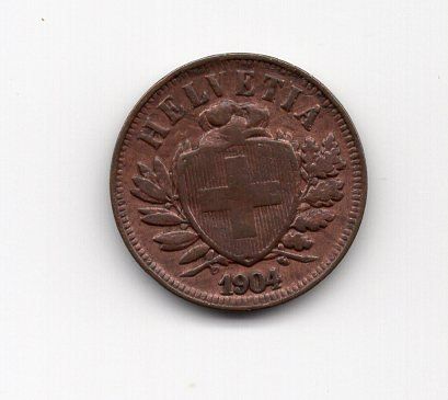 Toutes les monnaies: (2481) CH, 2 Rappen, 1904, top stgl – D'occasion à Rüthi (Rheintal) par erdnuessli1