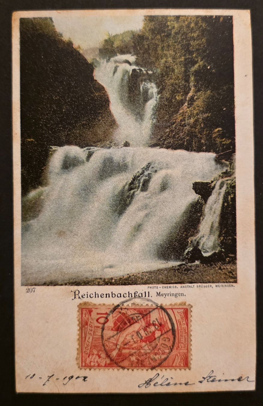 Cartoline postali: Schweiz Ansichtskarte 1902 Meiringen Reichenbachfall – Usato da Thalwil venduto da RicardoTH8800