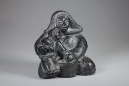 Inuit Skulptur Kanada Stein H. Wolf Sculpture