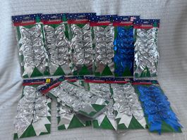 12 Packungen Geschenkschleifen silber blau neu ovp