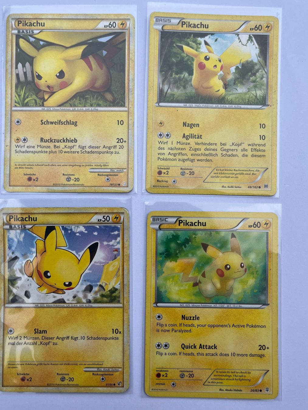 Pokémon Carte collezionabili: 4x pikachu Pokemon Karten – Usato da Winterthur venduto da Wusa01