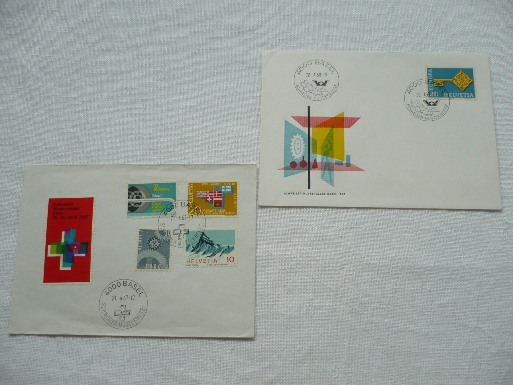 Tutti i francobolli: 1967 / 68 2 Belege MUBA – Usato da Zürich venduto da saltandpepper008