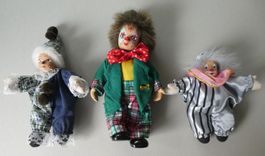 3 Clowns, Clown-Figuren, Gesicht Keramik 15/20/22 cm / NEU