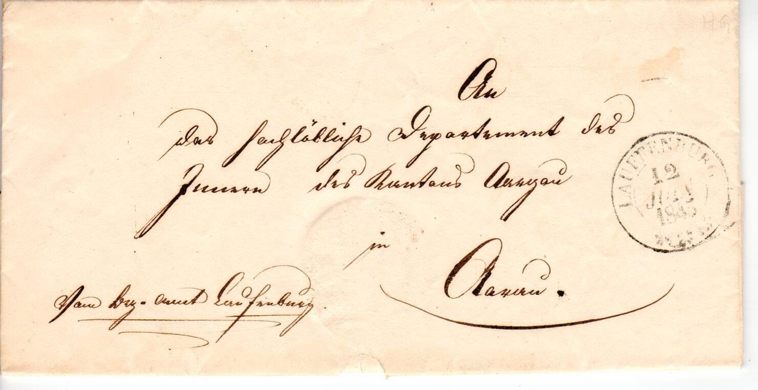 Tutti i francobolli: Brief, Vorphila Laufenburg 1845 – Usato da Wolhusen venduto da Curver9