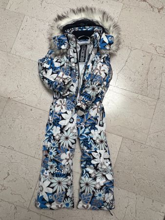 Ski Overall Poivre Blanc floral blau Grösse 4 Jahre