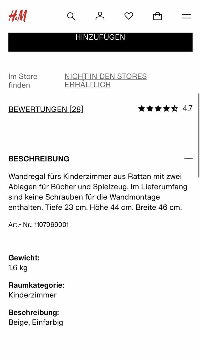 H&M Scaffali: H&M Home Regal – Nuovo (secondo la descrizione) da Müllheim Dorf venduto da mbr_5hcg 2