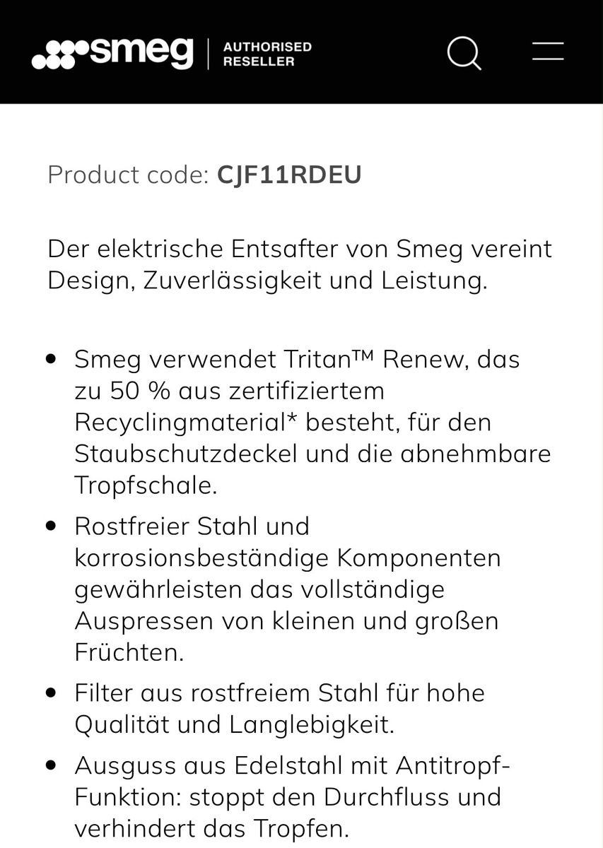 Smeg Küchengeräte: Saftpresse – Neu (gemäss Beschreibung) aus Seewis Dorf von LokiundOdin 4
