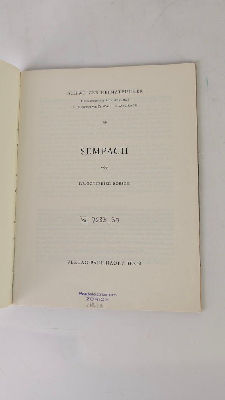 Libri: Schweizer Heimatbücher: Sempach 1956 – Usato da Zürich venduto da axolottchen 3
