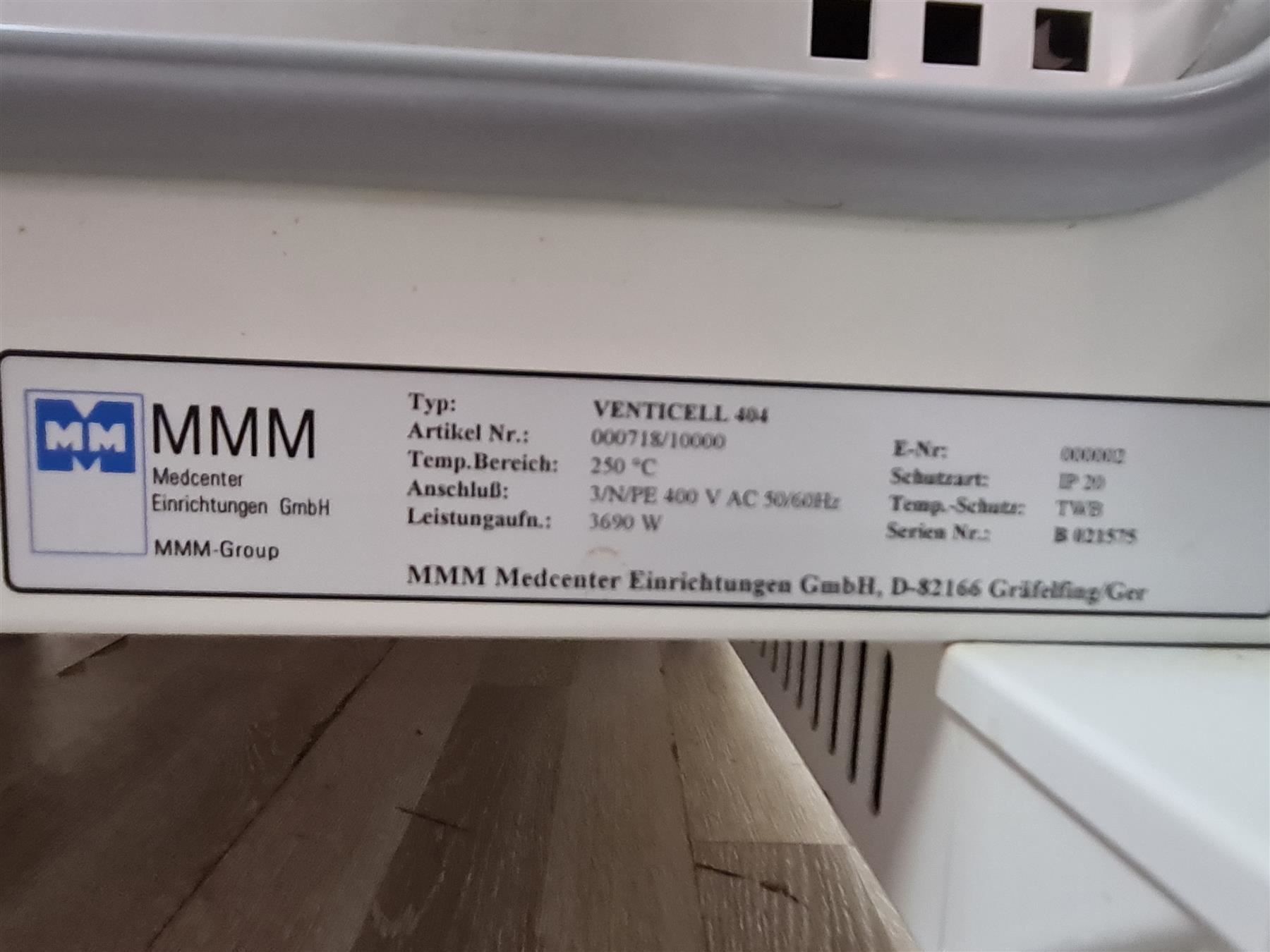 Accessori da laboratorio: MMM Medcenter Venticell 404 Drying Oven – Usato da Niederdorf venduto da LeptonAG_Labor 6