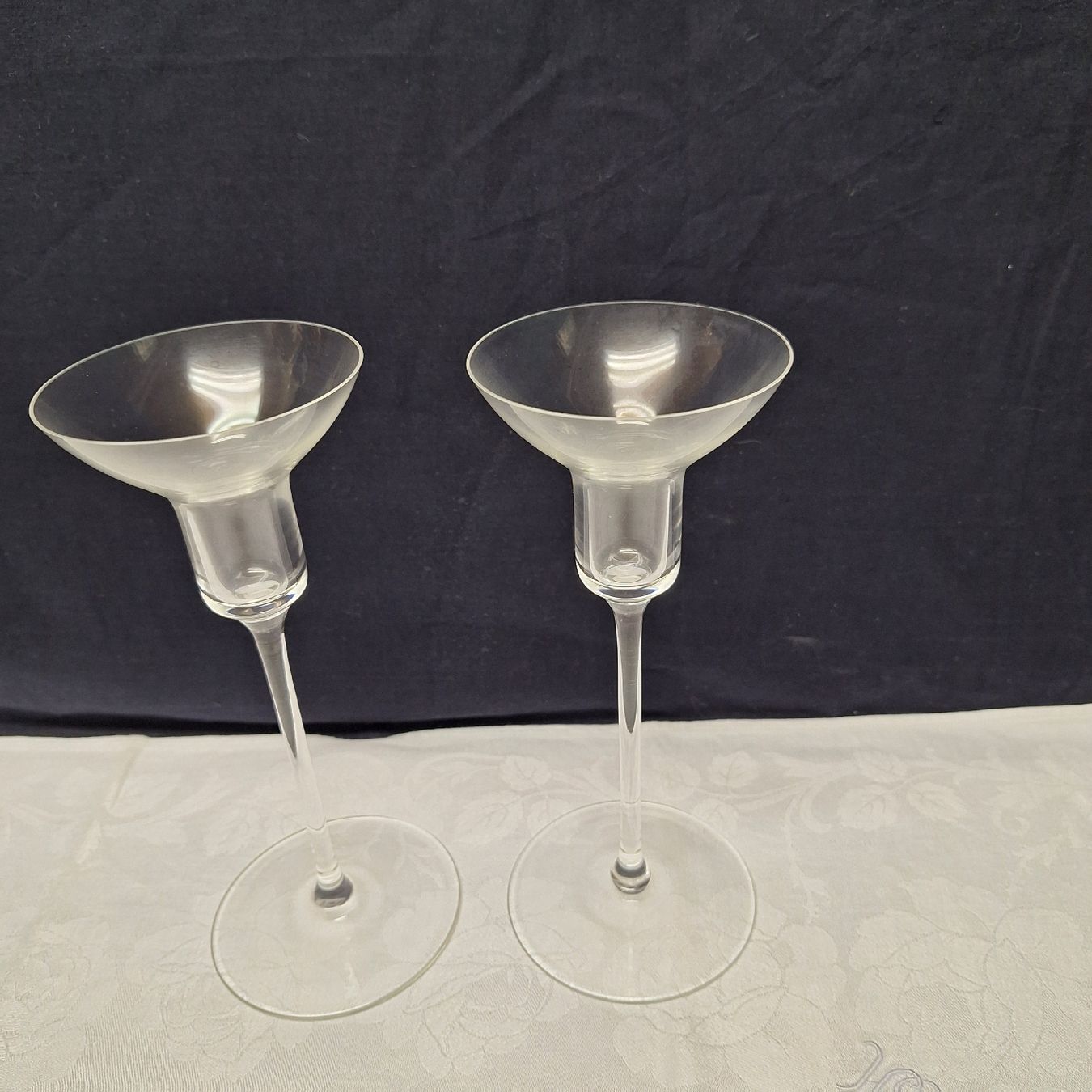 Portacandele: Versand möglich! Elegante,  filigrane Glas Kerzenständer – Usato da Winterthur venduto da Goldpipau 1