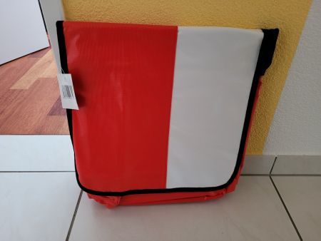 Umschlagtasche rot/weiss 37x34x10cm