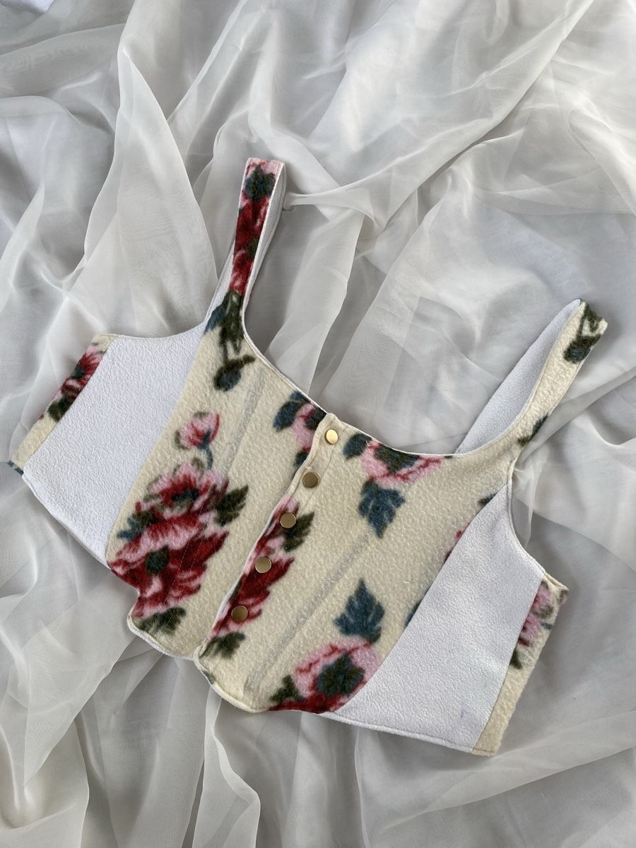 Tops: Blumenmuster Teddyfell Korsett Top Grösse S – Neu (gemäss Beschreibung) aus lommis von inf_thv8 2