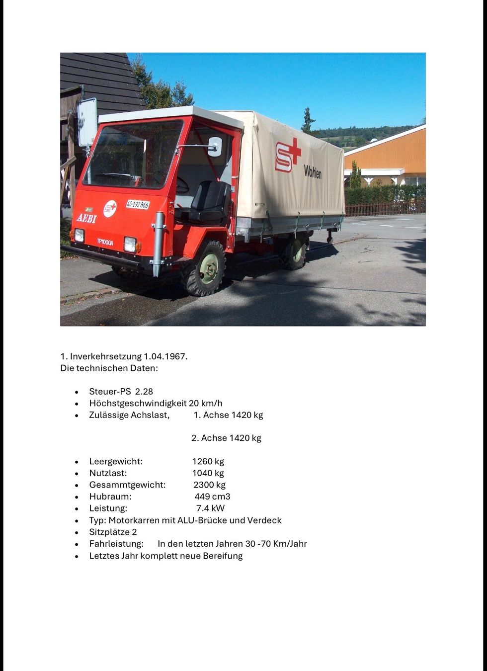 Véhicules utilitaires: Aebi TP1000A – D'occasion à Wohlen par Strebeli 1