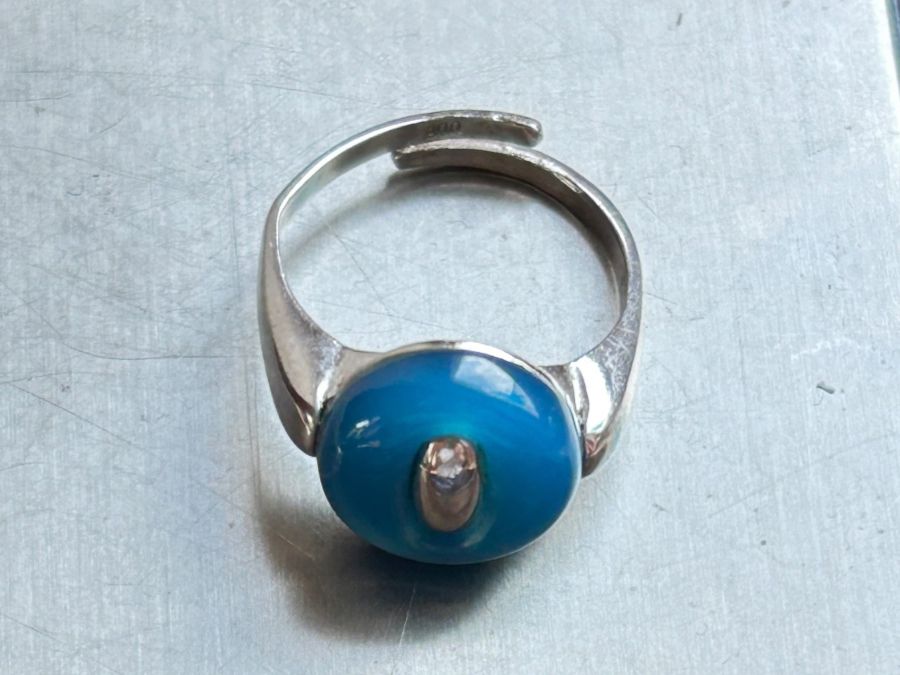 Ringe: Silberring PETROL-BLUE - Vintage Stil, Grösse 57 – Gebraucht aus Dittingen von Bellevista 4