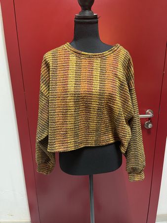 Zara Woman Glittery Gold Black Top S 36