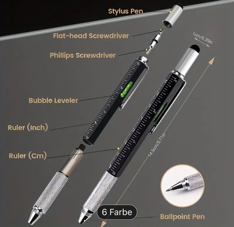 Kugelschreiber 6 in 1 Stift taktischer Stift pen (Neu und ...