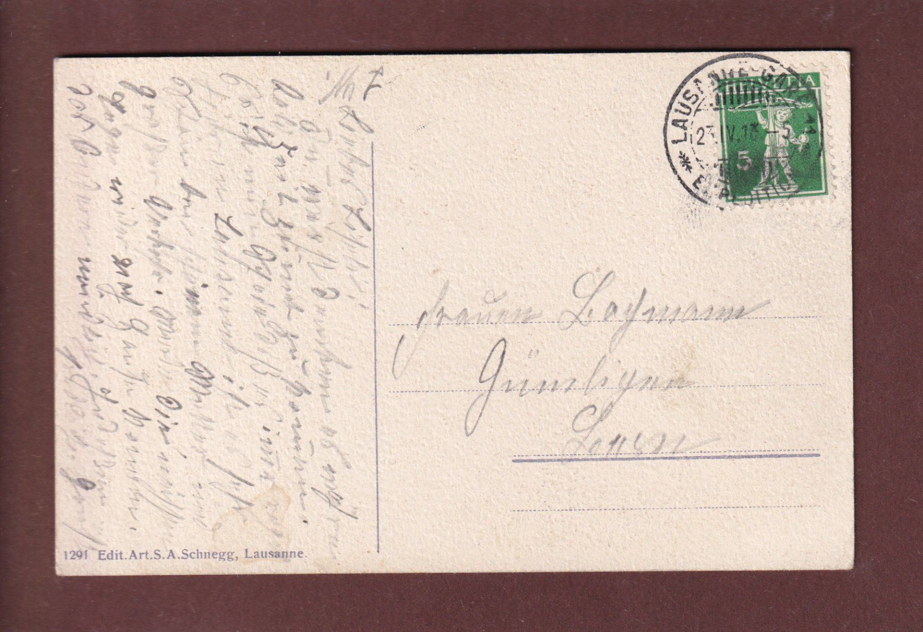 Cartoline postali: LAUSANNE - Cathédrale - 1913 – Usato da Pully venduto da nicecards 1