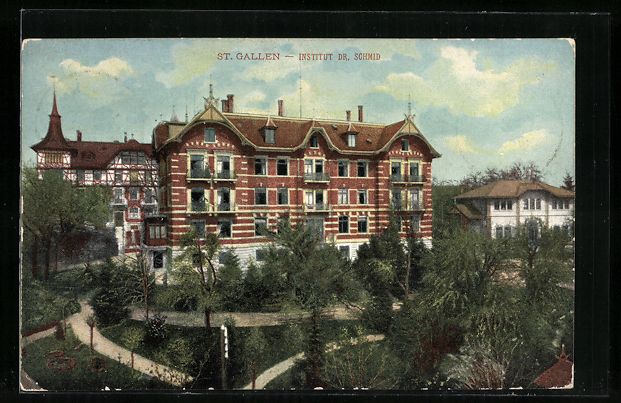 Cartoline postali: St. Gallen, Institut Dr. Schmid mit Anla – Usato da Berlin venduto da bartko-reher