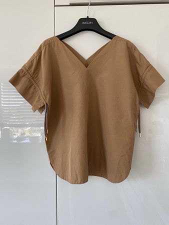 CALIBAN  Bluse braun mit Leinen, Gr. IT44 / CH 38