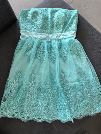 Vera Mont Light blue / turquoise Strapless Dress, Size 38, S