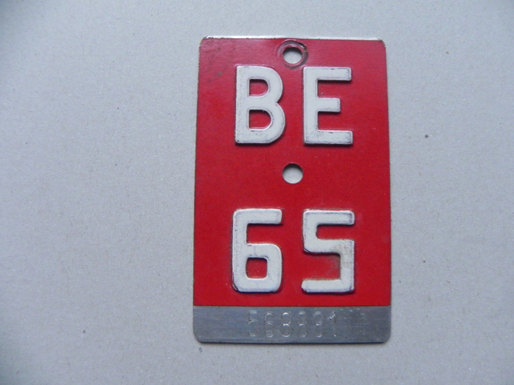 Velonummer Velo Rad BE 65 weiss Bern 1965 Nummer Geschenk (Gebraucht ...