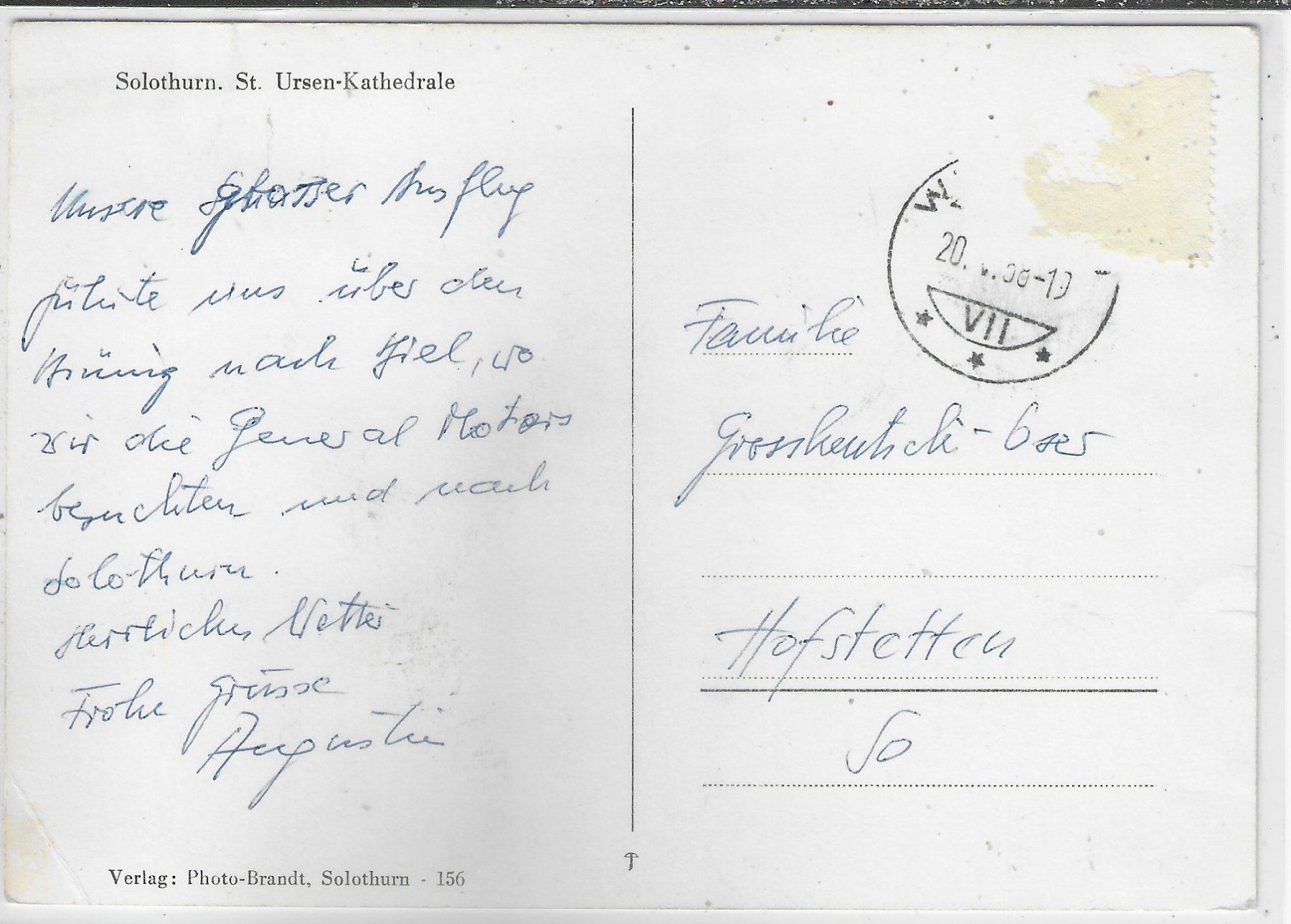 Cartoline postali: Solothurn - St. Ursen-Katherdrale – Usato da Ettingen venduto da Kartenplanet 1