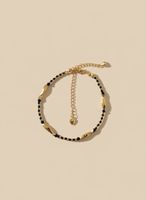 Gold Fish Bracelet with Black Beads Summer Style