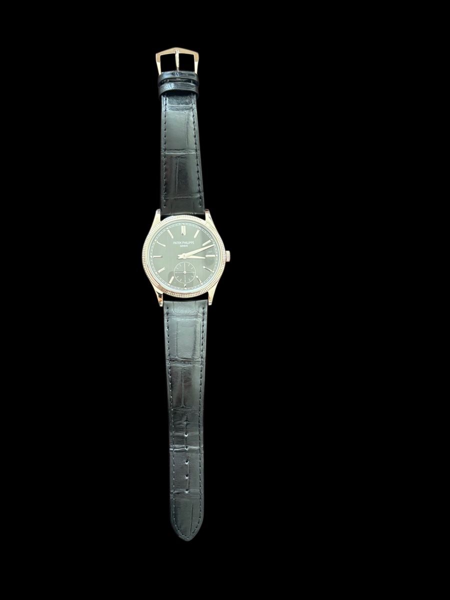 Patek Philippe Uhren: Patek Philippe Calatrava Watch, Grey Dial, Black Strap – Neu und originalverpackt aus Lugano von RADIAURUM 3