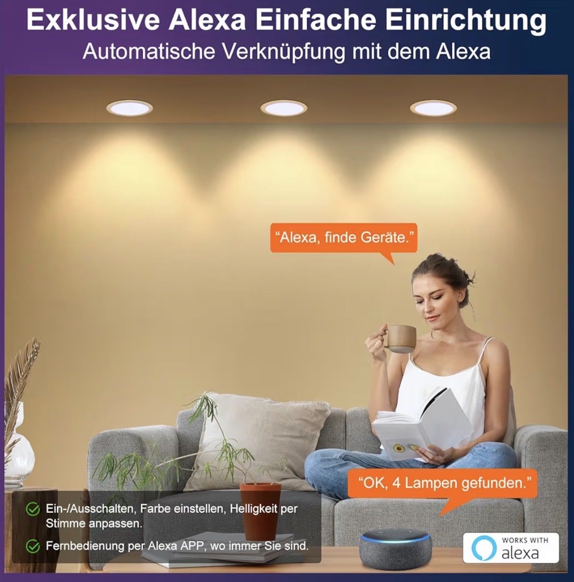 Lampadari & plafoniere: New Dusktec 4" LED Down Light 10W RGBW Smart Bulb 4 Pack – Nuovo e nell'imballaggio originale da Wallbach venduto da Nenex 2
